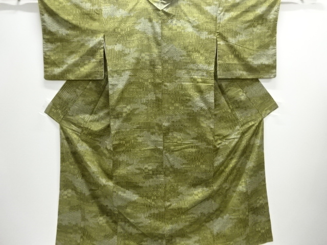 JAPANESE KIMONO / TSUMUGI / WOVEN GEOMETRIC